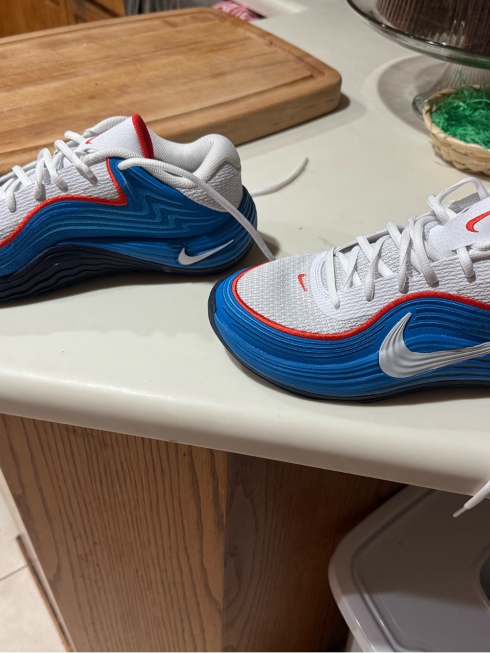 Nike White/Blue/Red Low-Top Sneakers size 9
